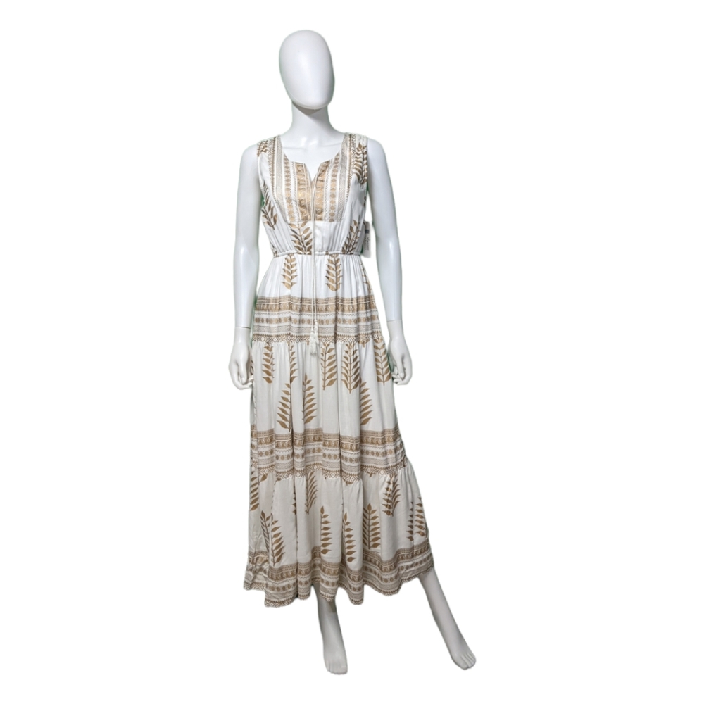 Lapogee  Maxi Dress White/Gold S